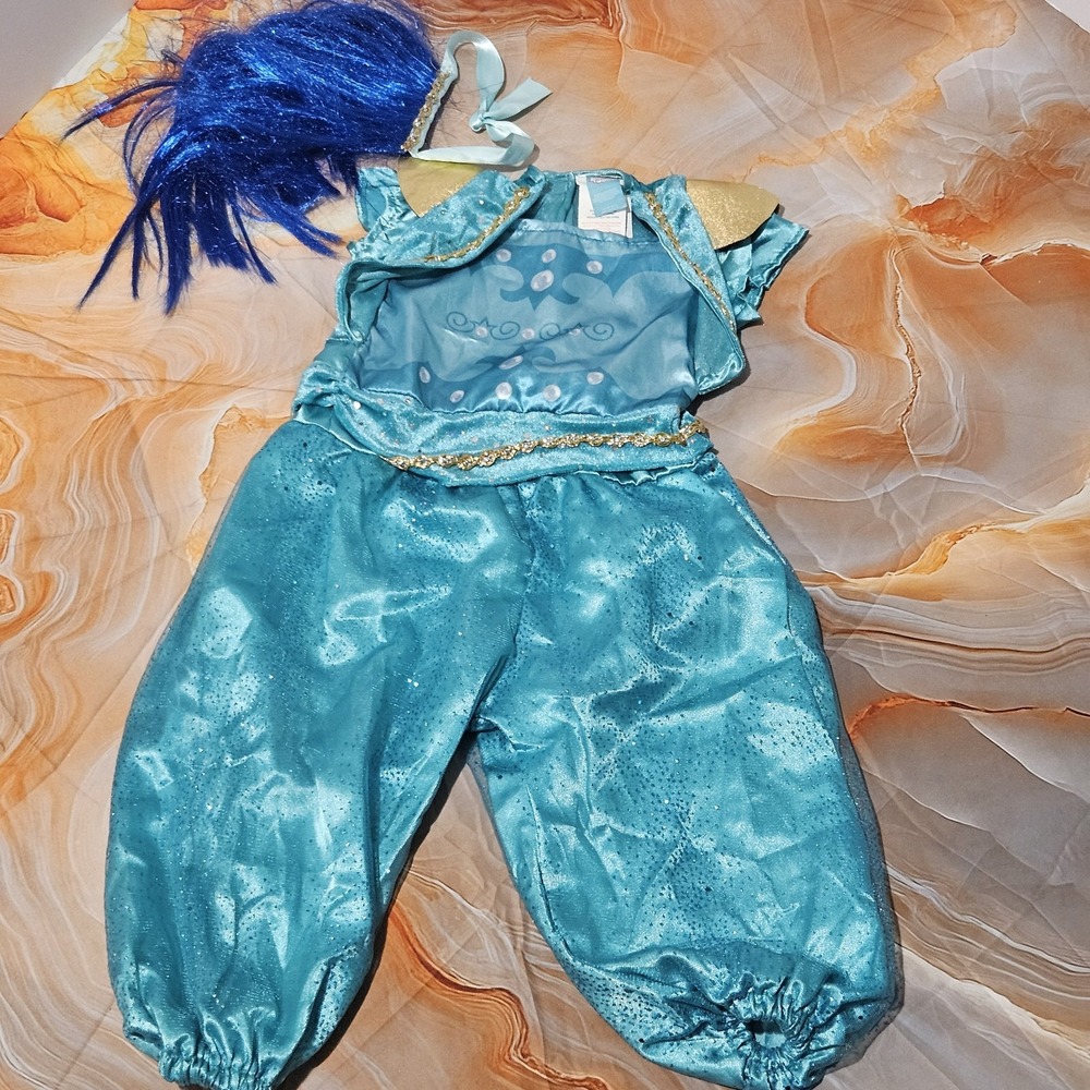 Nickelodeon Shimmer and Shine Shine Costume Girls XS Rubies Jumpsuit Wig